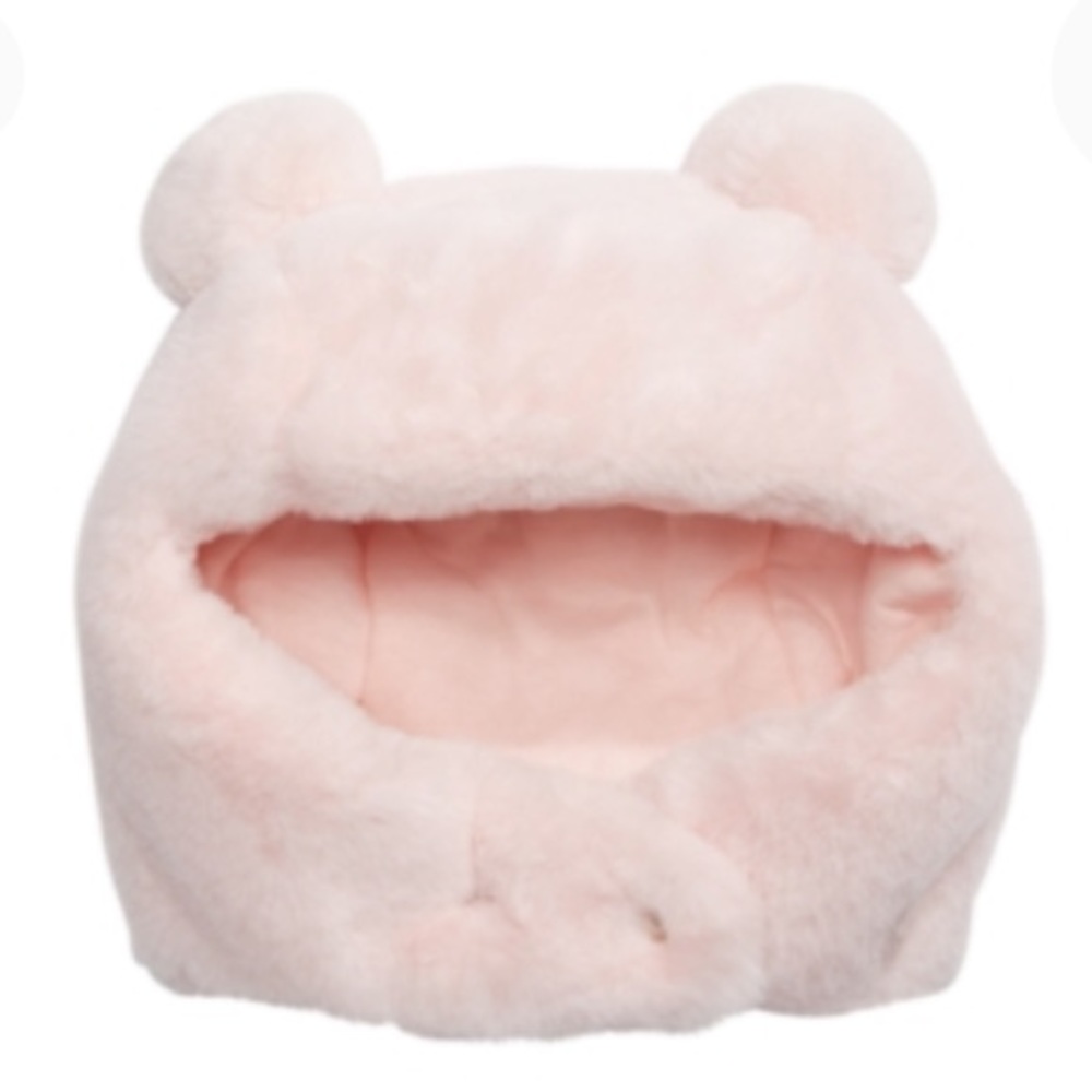NEW First Impressions Baby Girl Faux Fur Pom Pom Winter Hat, Size 6-12 Months